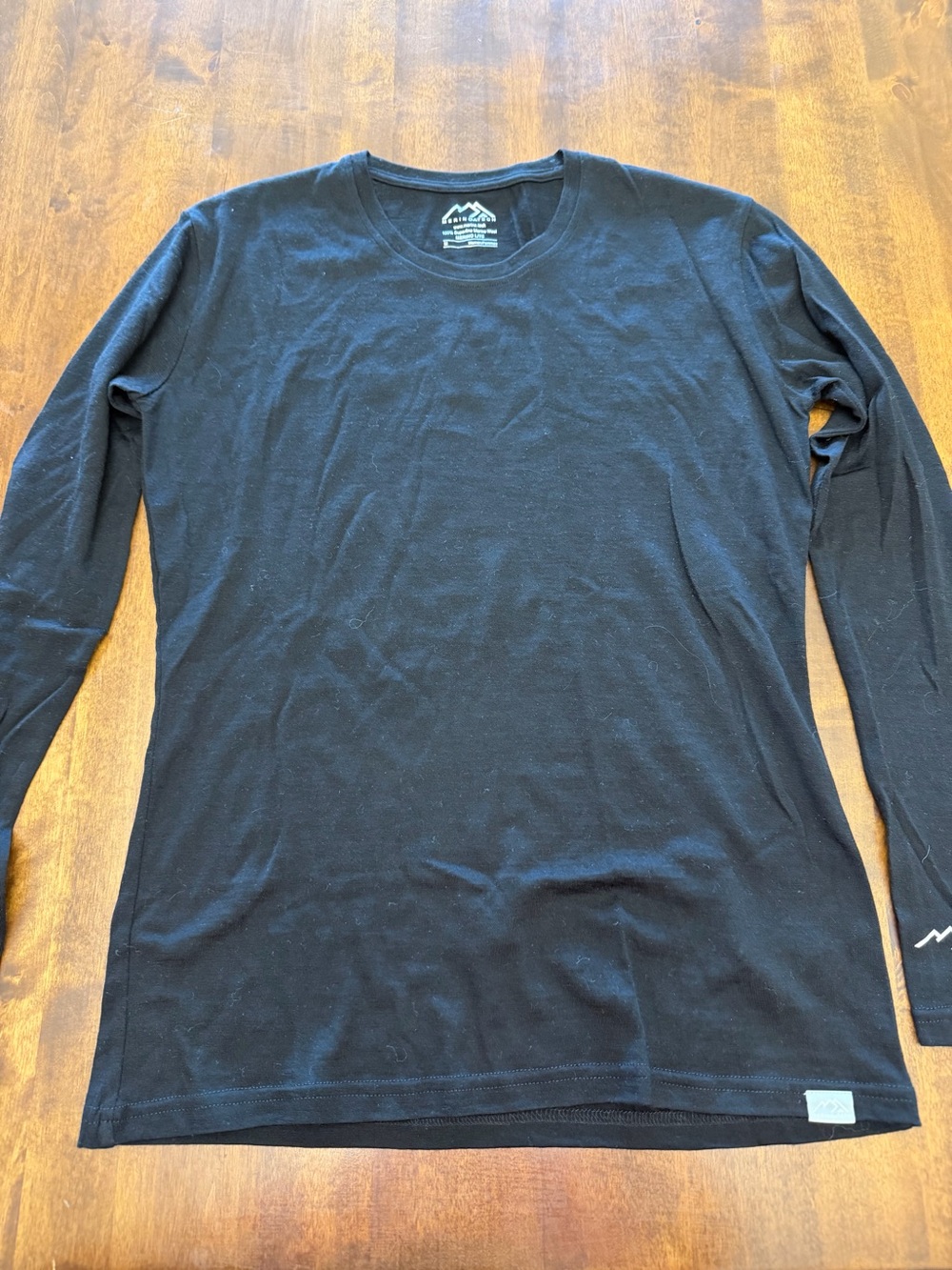 Women’s Merino Tech Superfine Wool Black Medium Thermal Shirt Long Sleeve